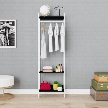 Imagem de Estante Closet Arara 187x60cm 3 Prateleiras Active Yescasa Preto/Ônix/