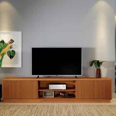 Imagem de Rack Ripado para TV até 85 Polegadas 100% MDF 220cm 2 Portas Valência 