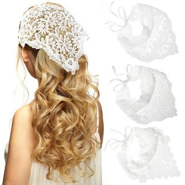 Imagem de Lenço de cabelo WELROG, lenço de chiffon para mulheres, 3 peças