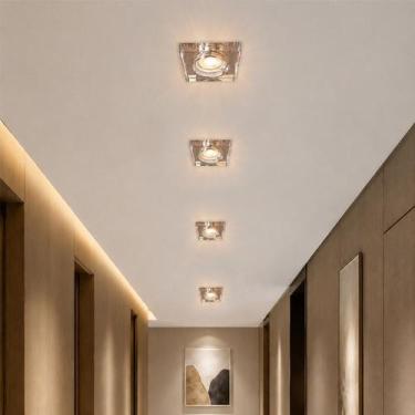 Imagem de 4 Spot De Cristal Espelhado Glint Rose Embutir Mr16 Corredor Lup66 - A