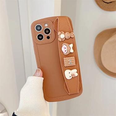 Imagem de Capa de telefone com pulseira de desenho animado 3D fofa para iPhone 13 12 11 Pro XS Max XR 7 8 Plus Suporte TPU macio à prova de choque, A, para iPhone 7plus