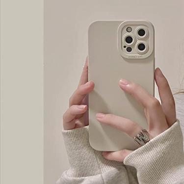 Imagem de Capa de telefone de silicone macio colorido para iphone 13 12 11 pro max 7 8 plus se 2020 x xr xs max capa de proteção de lente de câmera, branco antigo, para iphone 12 mini