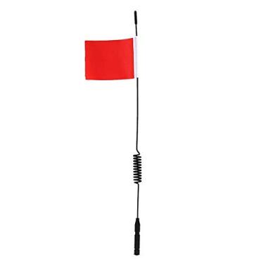 Imagem de Antena de carro de escalada RC L29 cm Linha de sinal de simulação com bandeira para TRX4 SCX10 9004 modelo de carro (vermelho)