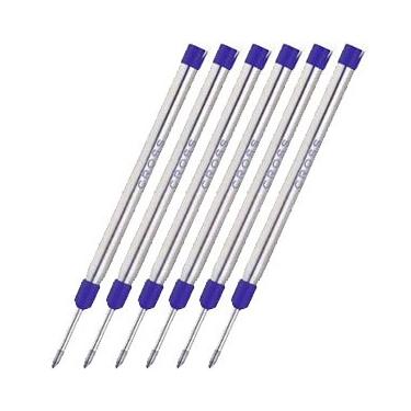 Imagem de Cross Refil de ponta esferográfica jumbo azul para canetas Selectip ponta média, pacote com 6