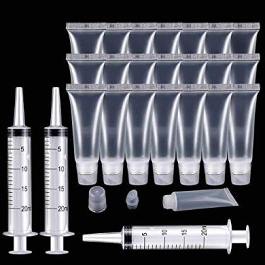 Imagem de Rolybag – 22 tubos vazios de brilho labial (10 ml) recarregáveis, frasco vazio para viagem, tubos de compressão macios para mulheres e meninas