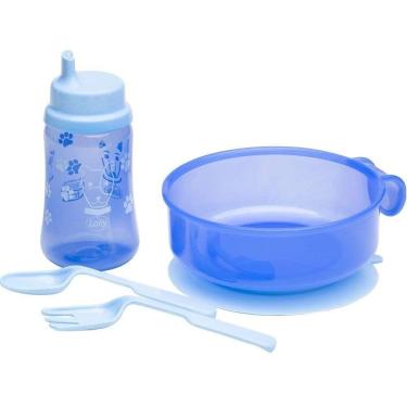 Imagem de Kit Alimentação 4 Peças Azul Cachorrinho Lolly 7131-01-M