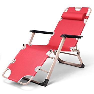 Imagem de HIOD Cadeira dobrável multifuncional Reclinável Cama Jardim Jardim Jardim Pátio Praia Espagueiro Portátil Respirável Tubo de Aço Material Oxford, Vermelho