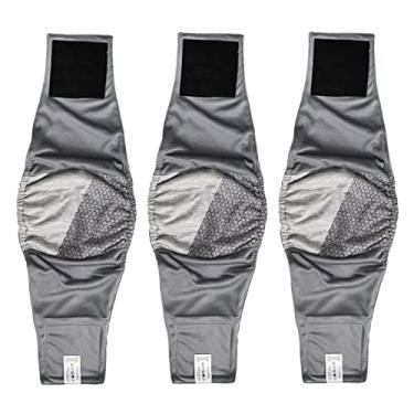 Imagem de burko Fraldas De Envoltório Laváveis Para Cães Machos Reutilizáveis Faixas De Barriga De Cães Machos Respiráveis Envoltórios Para Cães Machos, Pacote De 3