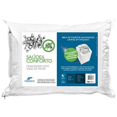 Imagem de Travesseiro Saúde e Conforto Íons de prata - Anti bactericida - Fibra integralmente lavável - P/ fronhas 50x70 cm - Fibrasca, Branco