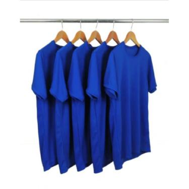 Imagem de Kit Com 5 Camisetas Azul Royal 100% Poliéster