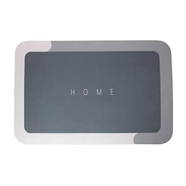 Imagem de Tapete Superabsorvente de Secagem Rápida Antiderrapante Retangular 57x38cm (Cinza)