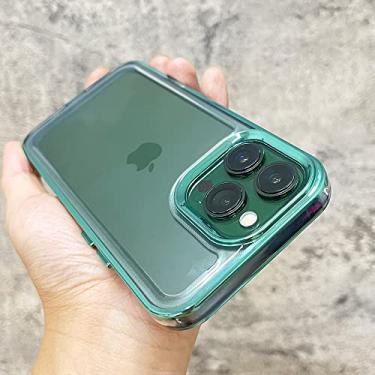 Imagem de Capa de silicone à prova de choque transparente para iPhone 13 12 11 Pro Max X XS XR 7 8 Plus SE 2 3 Capa de acrílico rígido transparente, Green4, para SE 2020,2022