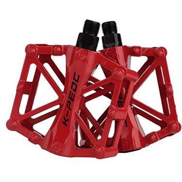 Imagem de pedais de plataforma de bicicleta CNC de alumínio boruizhen pedais de bicicleta de bicicleta para MTB BMX, Vermelho