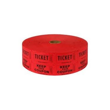 Imagem de Dois (2) rolos de duas partes vermelhos rolo duplo Raffle bilhetes totalizando 4.000 bilhetes