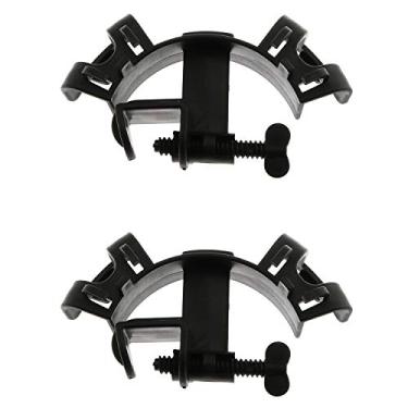 Imagem de Maxmoral, 2 peças, grampo de tubo de água de aquário, ajustável, plástico de peixe, suporte de tubulação fixa, clipes (preto)