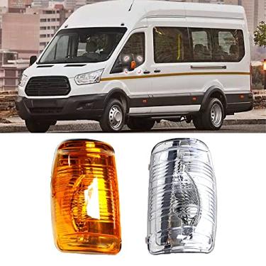 Imagem de JESYMBX Espelho retrovisor do lado direito do carro lâmpada de volta tampa da lente indicadora compatível com Ford Transit MK8 2014-2020 BK31-13B382-BA BK31-13B382-AA amarelo