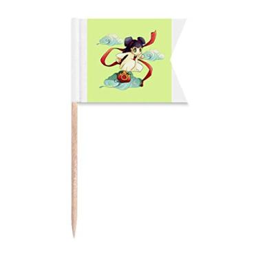 Imagem de Animation Loveliness Bandeiras de palito de dente infantil com marcação de rotulagem para bolo de festa prato de queijo