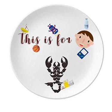 Imagem de Prato de porcelana Scorpion Natural Insect Restrition Prato redondo para jantar masculino