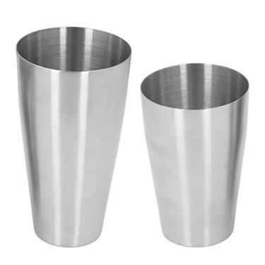 Imagem de Conjunto de coqueteleira de aço inoxidável, conjunto de coqueteleira para bebidas Kit de coqueteleira para copos Ferramentas de barman prata (fundo único)