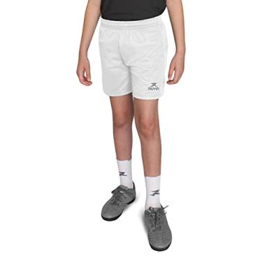 Imagem de Short Esportivo Basic Muvin – Infantil – Calção Esportivo – Bermuda Futebol - Tecnologia Dry – Voleibol – Handebol – Futevôlei – Beach Tennis – Confortável – Leve – Treino – Atividade Física (12, Branco)