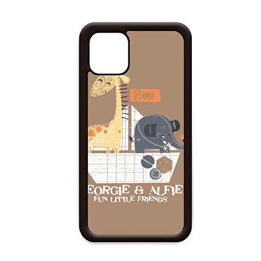 Imagem de Capa Girafa Elefante Desenho Animal Marrom para iPhone 11 Pro Max para Apple Mobile Case Shell