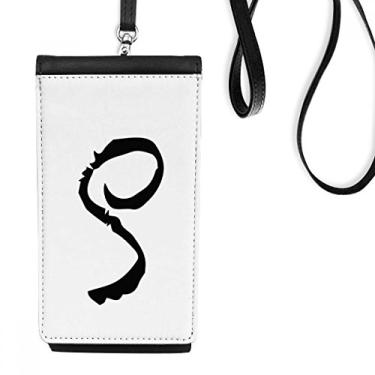Imagem de Carteira de telefone com alfabeto grego Rho preto para pendurar bolsa móvel bolso preto