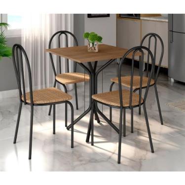 Imagem de Conjunto De Mesa Para Cozinha Com 4 Cadeiras 004 - Preto Fosco Demoliç