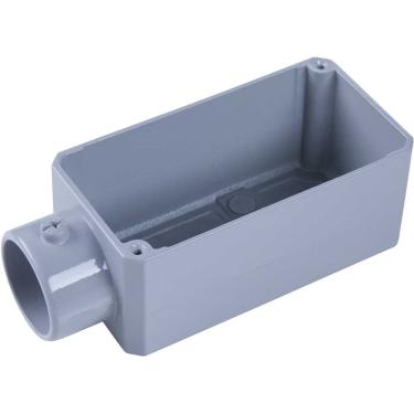Imagem de Caixa Derivação Fixa PVC Conduletzel Cinza Tipo E S/ Rosca S/ Placa – Wetzel | ½" ECSR-10 Cód. E013030021