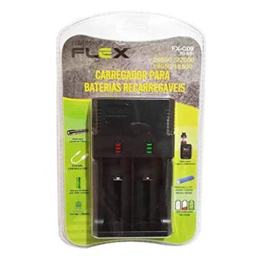 Imagem de Carregador de Baterias 18500 18650 22650 26650 Lanterna Tática 3,7v a 4,35v Micro USB FLEX FX C09