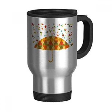 Imagem de Caneca de viagem com estampa de gotejamento de chuva, tampa de aço inoxidável, copo de carro, garrafa térmica