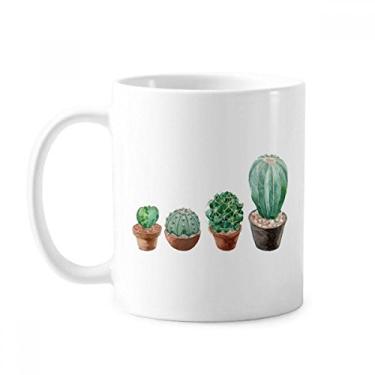 Imagem de Suculentas Cacto com ilustração de plantas em vaso Caneca de cerâmica para café e porcelana