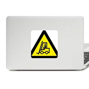 Imagem de Símbolo de aviso amarelo preto empilhadeiras triângulo decalque vinil paster laptop decoração PC