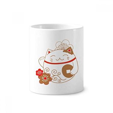 Imagem de Japan Lucky Fortune Suporte de caneta de cobre com flor de gato