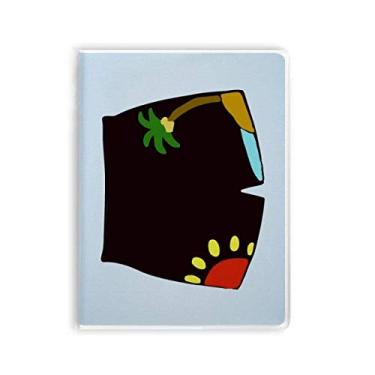 Imagem de Calça de praia preta com estampa de ilustração para caderno, capa de chiclete, diário de capa macia