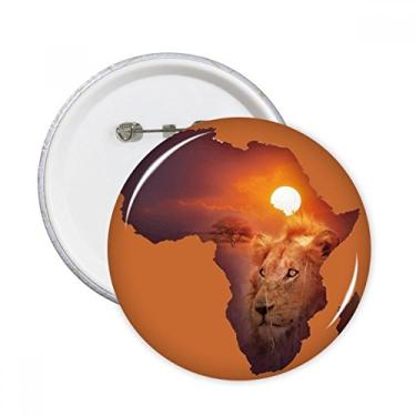 Imagem de Mapa de nome do continente africano da pradaria de leão, broches, decoração de roupas, 5 peças, presente