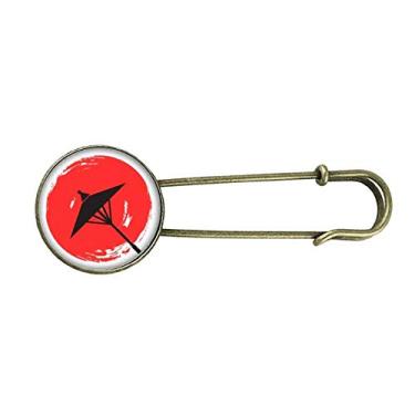 Imagem de Ilustração de pintura de pincel japonesa retrô broche de metal clipe joia