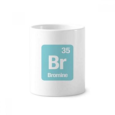 Imagem de Br Bromine Suporte para caneta com elemento químico ciência e escova de dentes de cerâmica, suporte para lápis