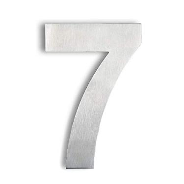 Imagem de Placa de porta flutuante 3D de 15,24 cm com número de placa de porta de 0 a 9, aço inoxidável níquel escovado digital, montagem com parafuso, para hotéis de endereço de e-mail em casa, ao ar livre, antiferrugem, durável