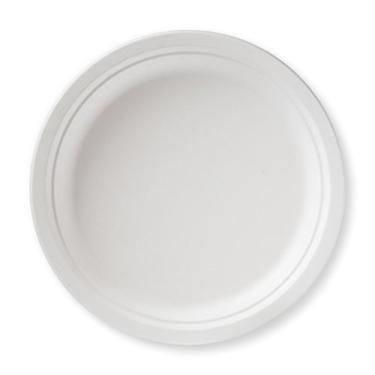 Imagem de Pratos compostáveis Susty Party de 22,8 cm (50 unidades), cana de açúcar descartável, biodegradável, branco