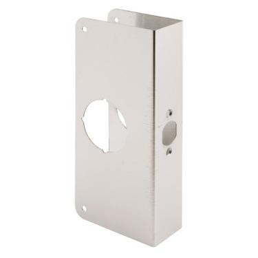 Imagem de Prime-Line U 9586 3/4 pol. x 23,5 cm (1-3/4 pol.) x 9 pol. Reforçador de fechadura e porta de latão sólido espesso, 6,8 cm (2-3/8"), aço inoxidável