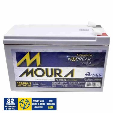 Imagem de Bateria Estacionária Moura Recarregável com Saída de 12V 7Ah MGA Ideal Para Nobreaks e...