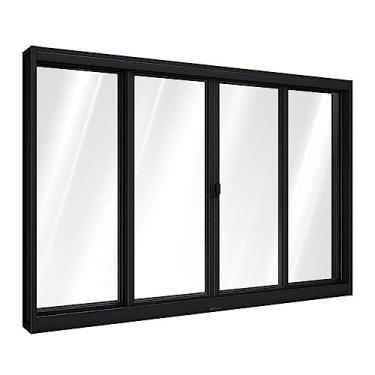 Imagem de Janela de Correr de Aço 100 x 120 x 12 cm Preto 4 Folhas Riobras Pronta