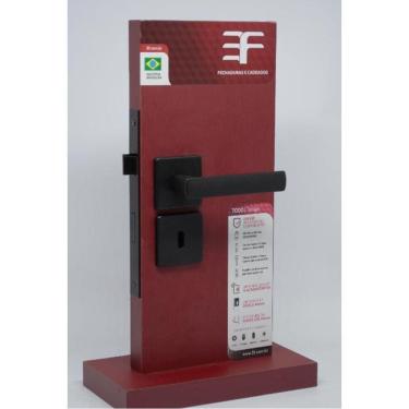 Imagem de Fechadura para Porta Interna 3f 740i/117 Roseta e Maçaneta Quadrada Preto