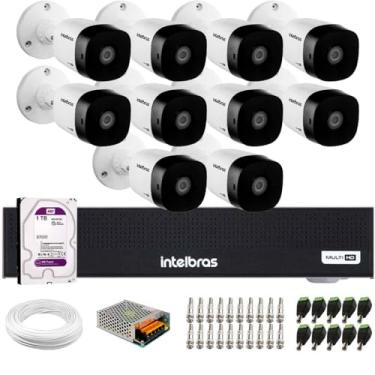 Imagem de Kit 10 Câmeras Intelbras VHD 1230 B Full HD 1080p Bullet Visão Noturna de 30 metros IP67 + Dvr Intelbras MHDX 1016-C 16 Canais + HD 1TB Purple