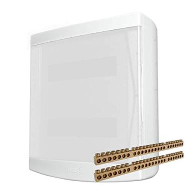 Imagem de QUADRO DISTRIBUICAO SOBREPOR TIGRE 18/24 DISJ C/BARRAMENTO PORTA TRANSP