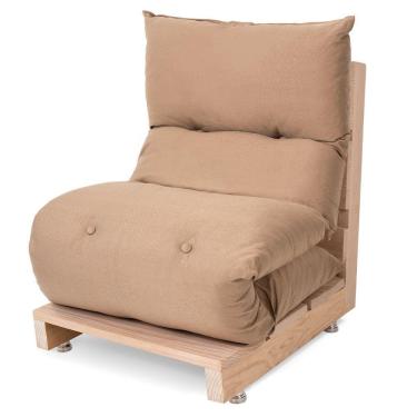 Imagem de Futon de Espuma Almofada Dobrável Solteiro Bege 170x60cm - BF Colchões