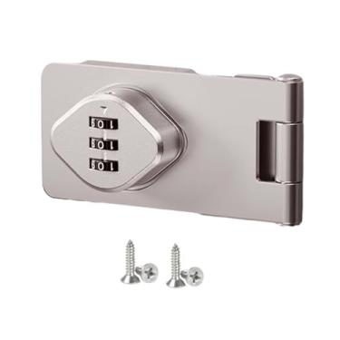 Imagem de Ioensy Armário gaveta fechadura da porta do armário fechadura de combinação mecânica keyless para portas do animal de estimação pequenas portas armários de, Prata 3.5 polegadas