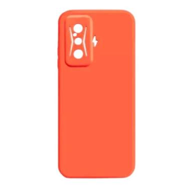 Imagem de Capinha Compatível Com Poco F4 GT De Silicone Slim Flexível Aveludada Laranja PREMIUM DUPIN