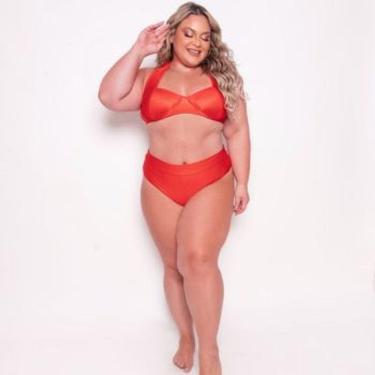 Imagem de Biquíni Plus Size Canelado Meia Taça