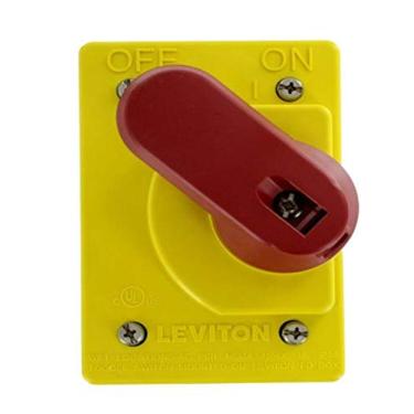 Imagem de Leviton COVER-S IP66, NEMA 4 e 4X, para todos os interruptores de alternância 15A-40A, incluindo arranque manual do motor, capa de interruptor impermeável Wetguard, amarelo